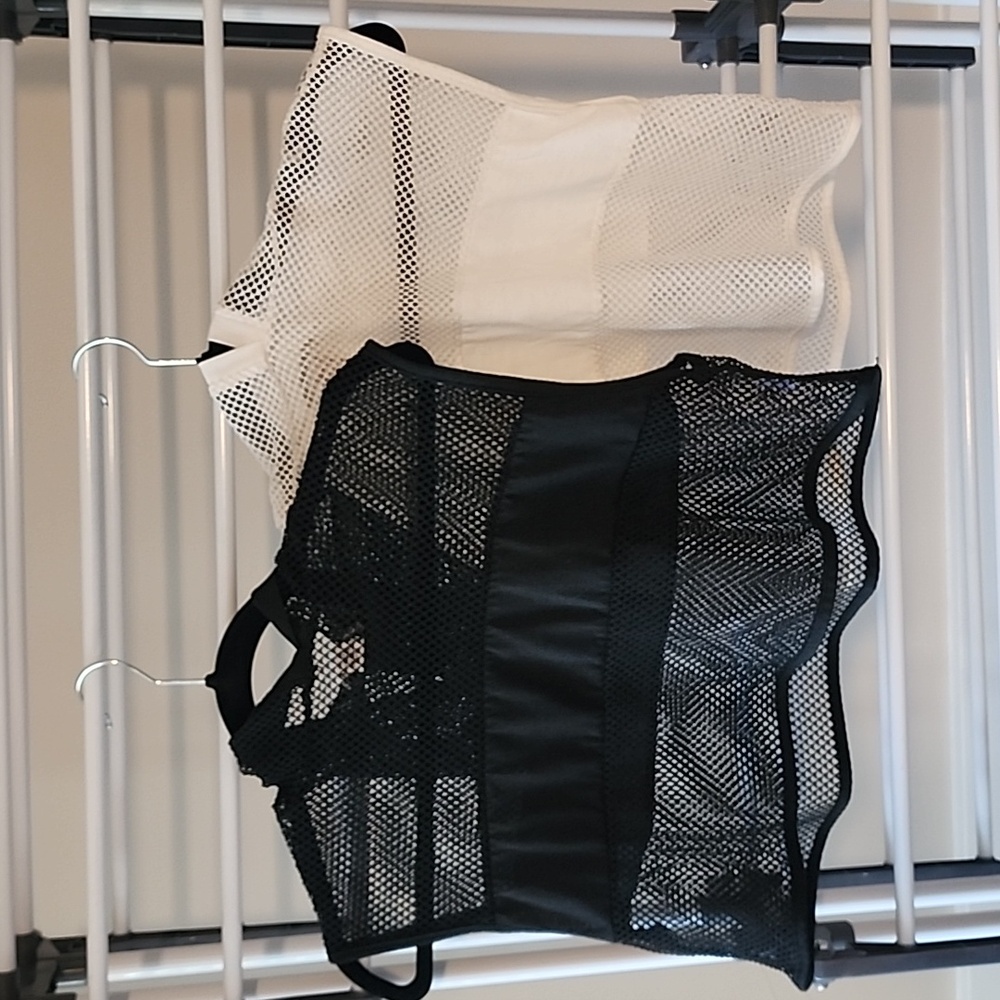 Lot of 2 Active Hooded Mesh Crop Tops
